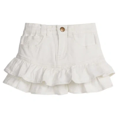 Bisby Kids' Denim Mini Skirt In Ivory Denim