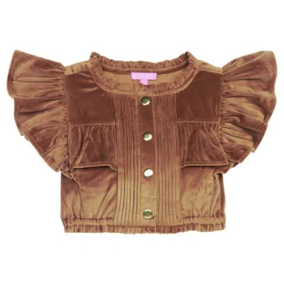 Bisby Kids' Faux-suede Annie Top In Brown