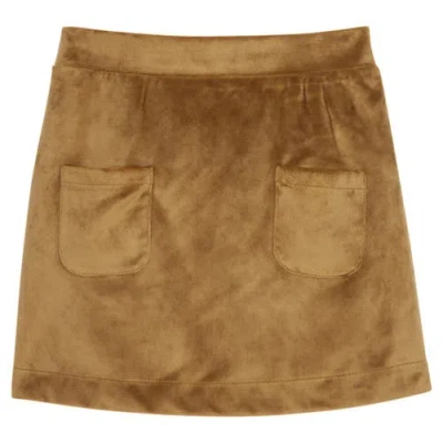 Bisby Babies'  Kids' Faux-suede Mini Skort In Brown Faux Suede