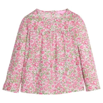 Bisby Kids' Floral Lisle Top In Pink