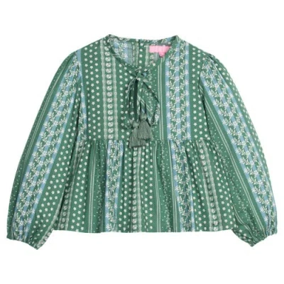 Bisby Kids' Floral Riviera Top In Green