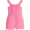 Bisby Kids' Floral Romper In Hot Pink