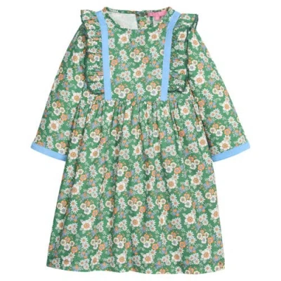 Bisby Kids' Floral Ruffle Porto Dress In Green