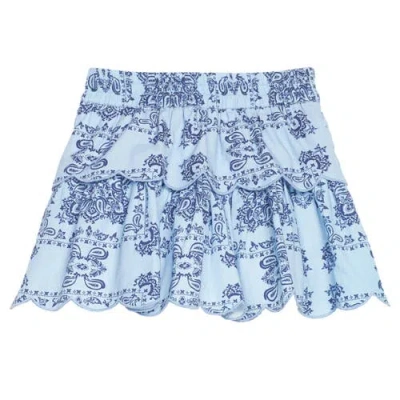 Bisby Kids' Floral Tiered Skort In Blue