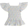 Bisby Babies'  Kids' India Top In Blue Ditsy Floral