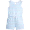 Bisby Kids' Knit Rugby Romper In Blue Stripe
