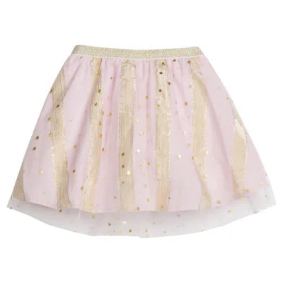 Bisby Kids' Metallic Circle Skort In Pink Metallic Stars/stripes
