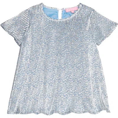 Bisby Kids' Metallic Crinkle Top In Gray