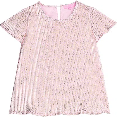 Bisby Babies'  Kids' Metallic Crinkle Top In Pink