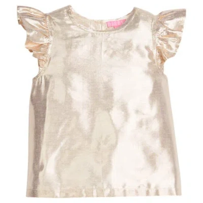 Bisby Kids' Metallic Gold Top In Gilt