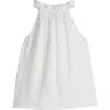 Bisby Kids' Mod Pointelle Tank In White Pointelle