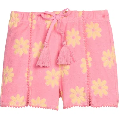 Bisby Kids' Pom Pom Terry Shorts In Pink