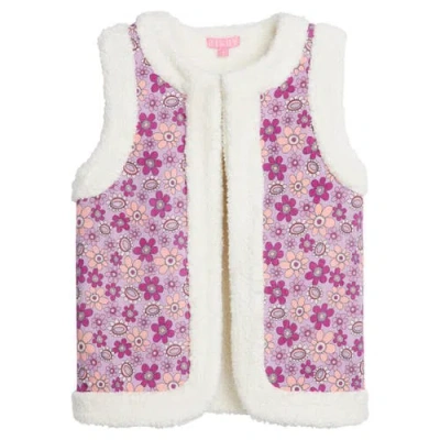 Bisby Kids' Reversible Floral Vest In Petal