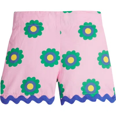Bisby Kids' Ricrac Shorts In Poppy Floral Pink