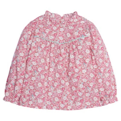 Bisby Babies'  Kids' Ruffled Mccall Top In Bedford Gardens Pink