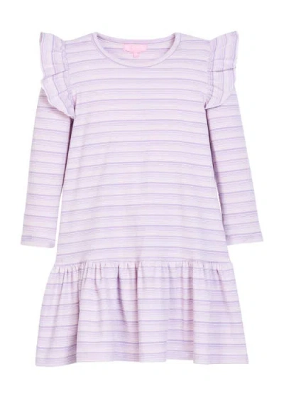 Bisby Babies'  Kids' Sadie T-shirt Dress In Lavender Sparkle Stripe