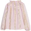 Bisby Kids' Shimmer Stripe Tory Top In Pink Metallic Stripe