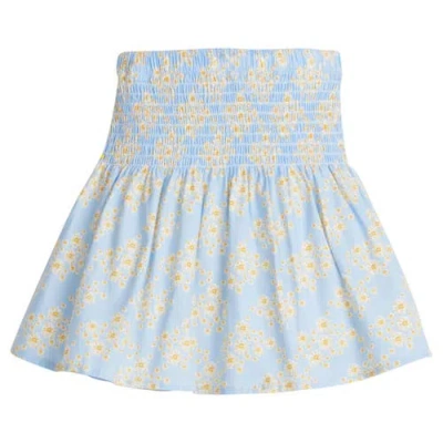 Bisby Kids' Shirred Circle Skirt In Blue Ditsy Floral