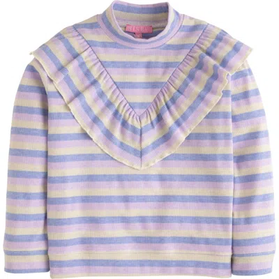 Bisby Kids' Sparkle Stripe Aspen Top In Lilac Sparkle Stripe