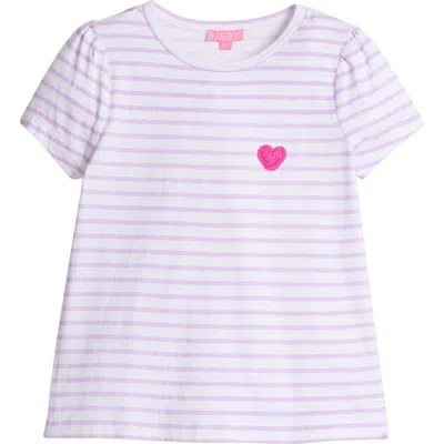 Bisby Kids' Striped Essential Tee In Lilac Stripe