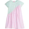 Bisby Babies'  Kids' Swoop Dress In Pink & Green Stripe