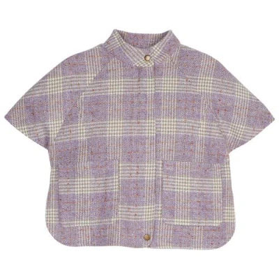 Bisby Kids' Tweed Cape In Lilac Tweed