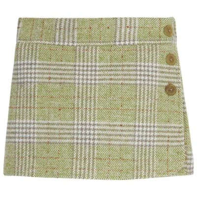 Bisby Kids' Tweed Mini Skort In Sage Tweed