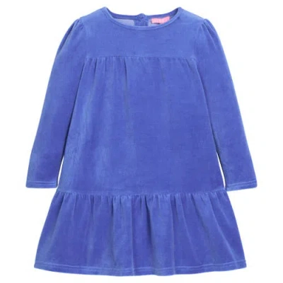 Bisby Kids' Velour Lisle Dress In Blue