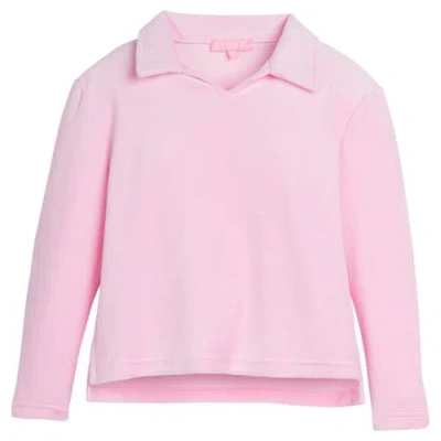 Bisby Babies'  Kids' Velour Polo Pullover In Pink Velour