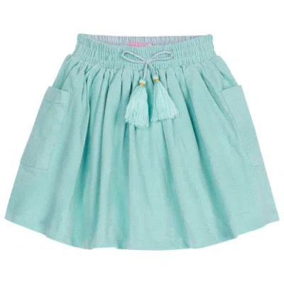 Bisby Kids' Velvet Circle Skirt In Aqua Velvet