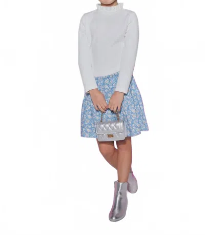 Bisby Kids' Tinsley Long Sleeve Top In White In Blue