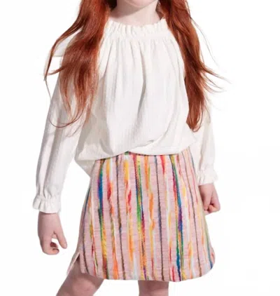 Bisby Kids' Tory Top In Snow Pointelle In Multi