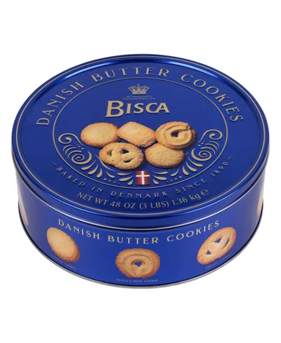 Bisca Danish Butter Cookie Tin, 3 Lbs. In Blue