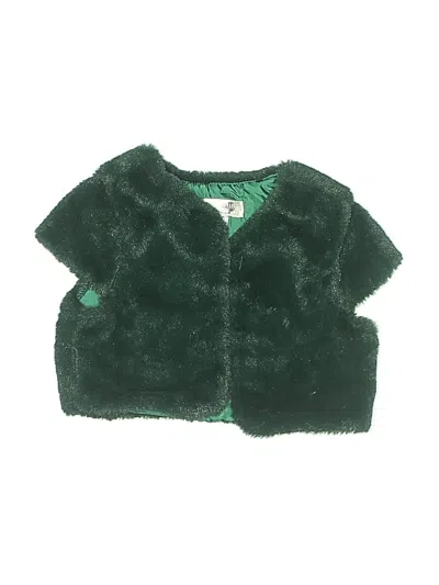 Pre-owned Biscotti Kids' Faux Fur Vest In Green