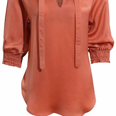 Bishop + Young 3/4 Sleeve Blouse In Coral In Orange