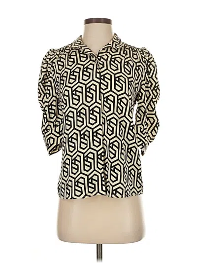 Pre-owned Bishop + Young 3/4 Sleeve Blouse In White