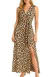 Bishop + Young Aeries Wrap Dress In Animal Print