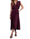 Bishop + Young Aeries Wrap Dress In Bordeaux In Blue