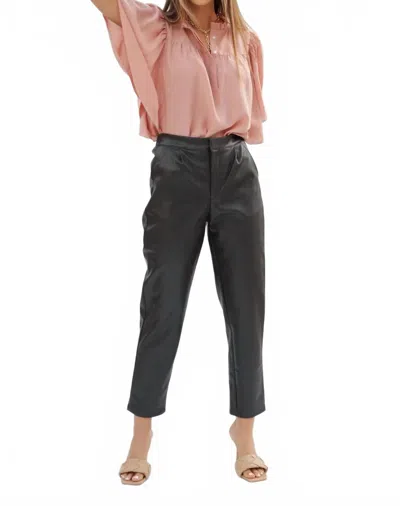 Bishop + Young Alejandra Vegan Leather Pant In Chocolate In Black