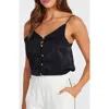 Bishop + Young Anya Button Front Embroidered Cami In Black