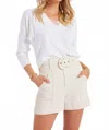 Bishop + Young Astrid Self Belted Short In Sand In Multi