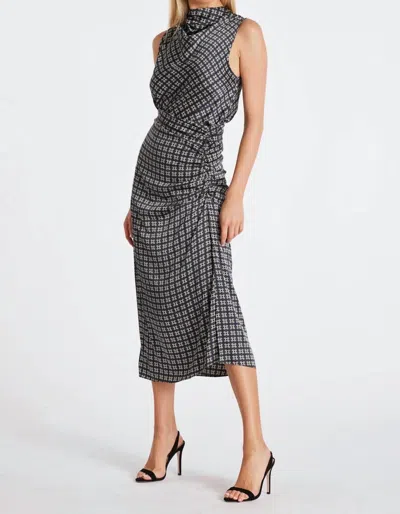 Bishop + Young Asymmetrical Midi Skirt In Navy Heritage Print In Multi