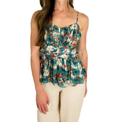 Bishop + Young Athena Peplum Top In Zen Print In Multi