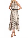Bishop + Young Avery Polka Dot Halter Dress In Multi In Multi