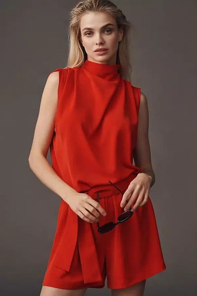 Bishop + Young Beckette High-neck Romper In Red