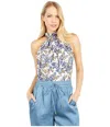 Bishop + Young Belle Isle Top Womens White Floral Sleeveless Boho Jdm1656 In Multi