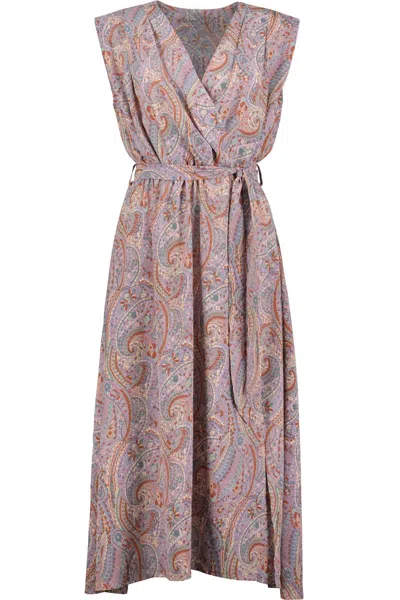 Bishop + Young Butterfly Effect Aeries Wrap Dress In Dusk Paisley In Multi