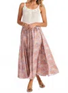 Bishop + Young Summer Printed With Belt Midi Skirt In Mosaic D In Multi