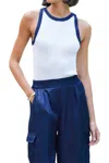 Bishop + Young Candace Ribbed Sweater Tank Top In White In White