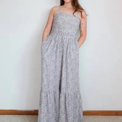 Bishop + Young Carmella Wide Leg Jumpsuit In Sea Floral In Grey